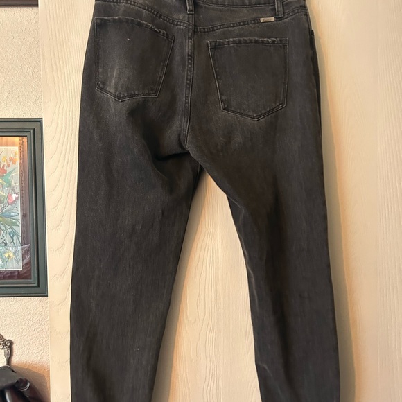 Black plaid patch jeans Kancan - Picture 2 of 4